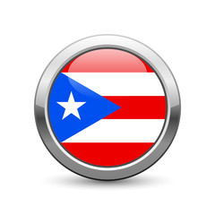 Fototapeta premium Puerto Rican flag icon web button