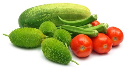 Fresh vegetables – cucumber, tomato okras, amaranth and kakrol