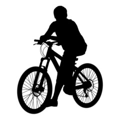 Silhouette of a cyclist male.  vector illustration.