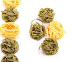 Tagliatelle paglia e fieno tipycal italian pasta.