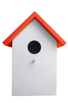 Birdhouse isolated on white. Clipping path included.