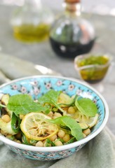 chickpeas and zucchini salad.