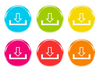 Botones para página web para Descargas en varios colores