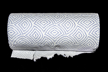 Obraz premium White Paper Roll on Black