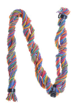 Colorful wire in the shape of the letter N