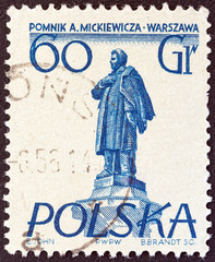 Mickiewicz monument, Warsaw (Poland 1955)