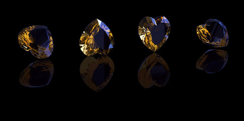 Heart shaped Diamond. Jewelry gemstone