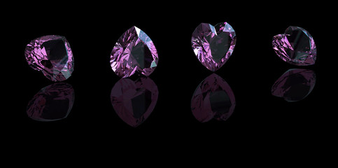 Heart shaped Diamond. Jewelry gemstone