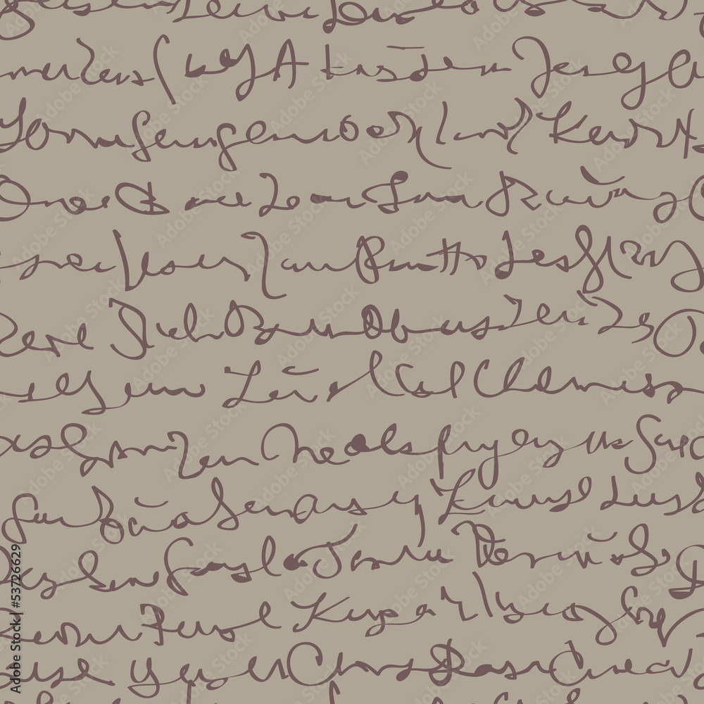 Fototapete handwriting / seamless pattern with fictitious script