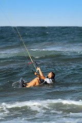 Naklejka premium Kite surfing Cullera beach Spain