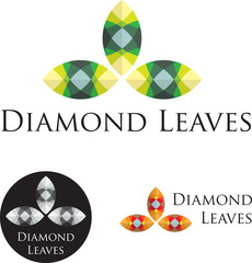 Diamond Leaves Icon Set