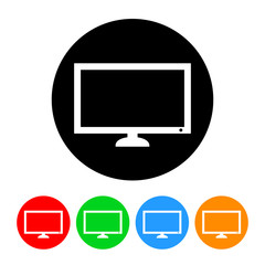 Modern Television Icon with Color Variations