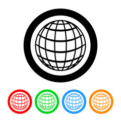 Globe Icon with Color Variations