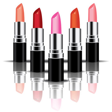 vector colorful lipstick perspactive