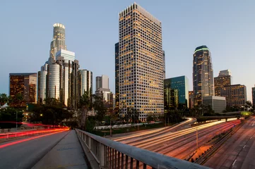 Fotobehang Los Angeles Los angeles stad snelheid zonsondergang