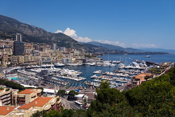 Fototapeta na wymiar Monaco, Monte Carlo Ausblick auf Hafen