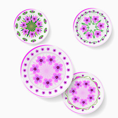 A set of plates with floral pattern