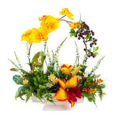 Fototapeta premium Bouquet of flowers in ceramic pot