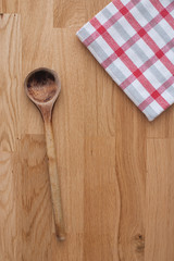 wooden spoon and towel