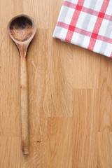 wooden spoon and towel