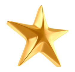 Gold star over white