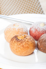 round donuts with flavored fillings