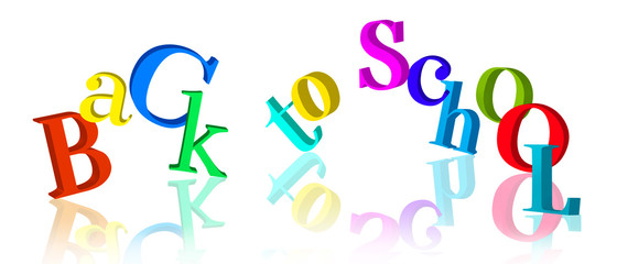 Fun 3D "Back to school" text