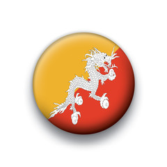 Vector flag button series Bhutan