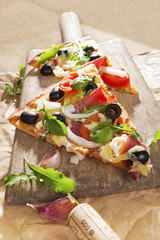 Delicious pizza background.