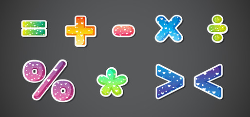 Colorful signs and symbols