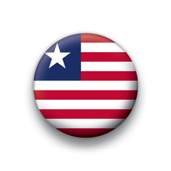 Vector flag button series Liberia