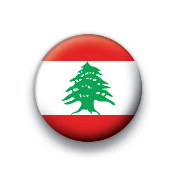recommend clip art: Vector flag button series Lebanon