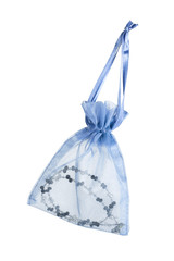 Blauer Organza Schmuckbeutel, decoration pouch