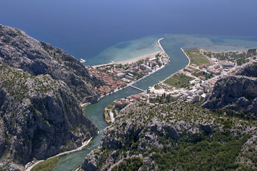 Aerial view - Omis city in Croatia