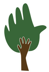 Obraz premium hand-Baum