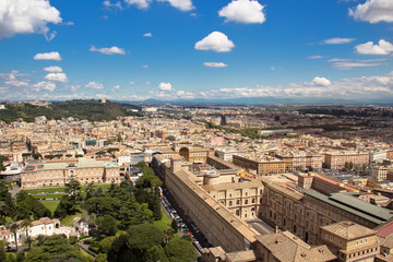 Fototapeta na wymiar View city from the top of Saint Peter's Basilica