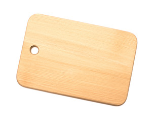 wooden cutting board isolated on white background