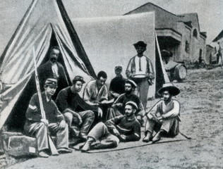 Encampment of Union soldiers (American Civil War) - obrazy, fototapety, plakaty
