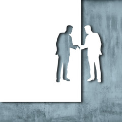 Papercut handshake