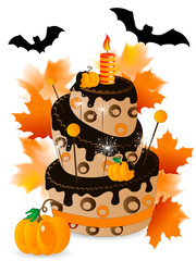 Naklejka premium Halloween cake