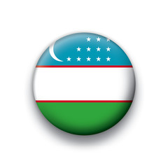 Vector flag button series Uzbekistan