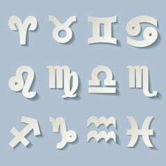 Zodiac Sternzeichen Horoskop Vintage Iconset Kalt Frost