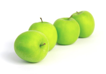 Green apple on  white background