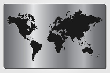 Black and Silver World Map Illustration