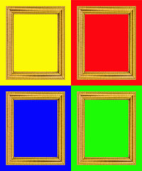 golden  frame isolated on colorful background