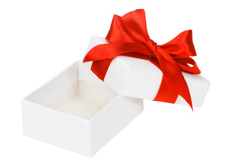 White box, bow and ribbon