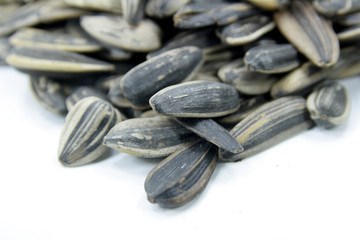 sunflower seeds iaolated on white background