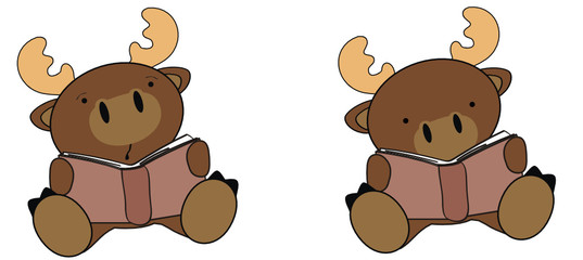 reindeer baby cartoon reading set