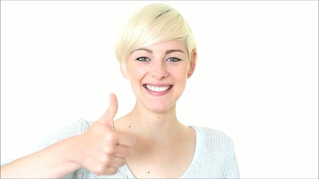 daumen hoch frau