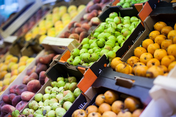 Fruits and vegetables at a farmers market